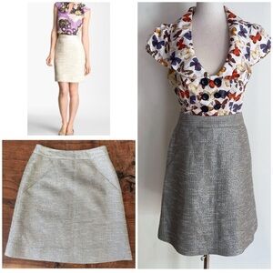 Kate Spade Gray White & Silver  Metallic Judy Pencil Skirt 2​​​